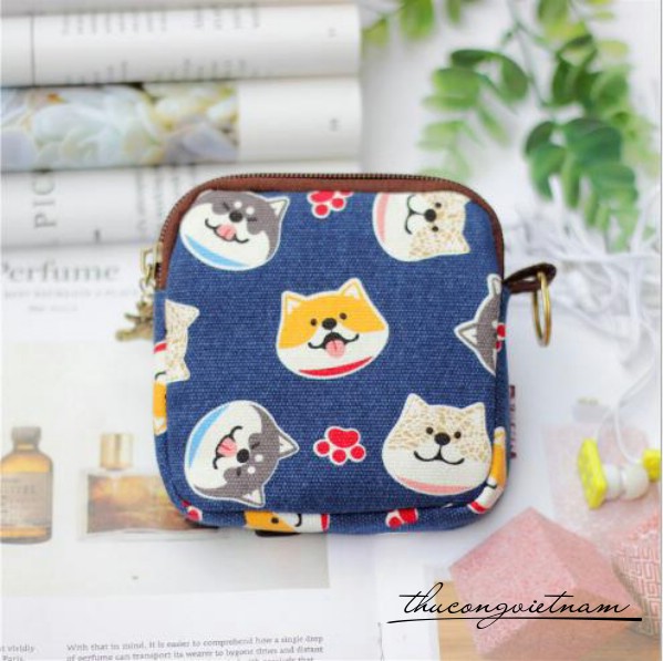 Ví handmade vải vintage 11*11*2cm- mẫu 5