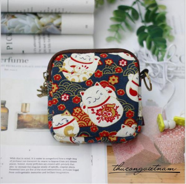 Ví handmade vải vintage 11*11*2cm- mẫu 3
