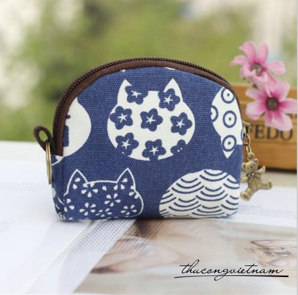 Ví handmade vải vintage 11*9*2.5cm- mẫu 3