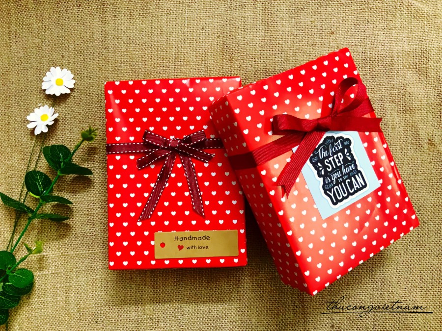 Set 2 hộp quà gói sẵn phong cách Vintage kiểu đơn giản -M4