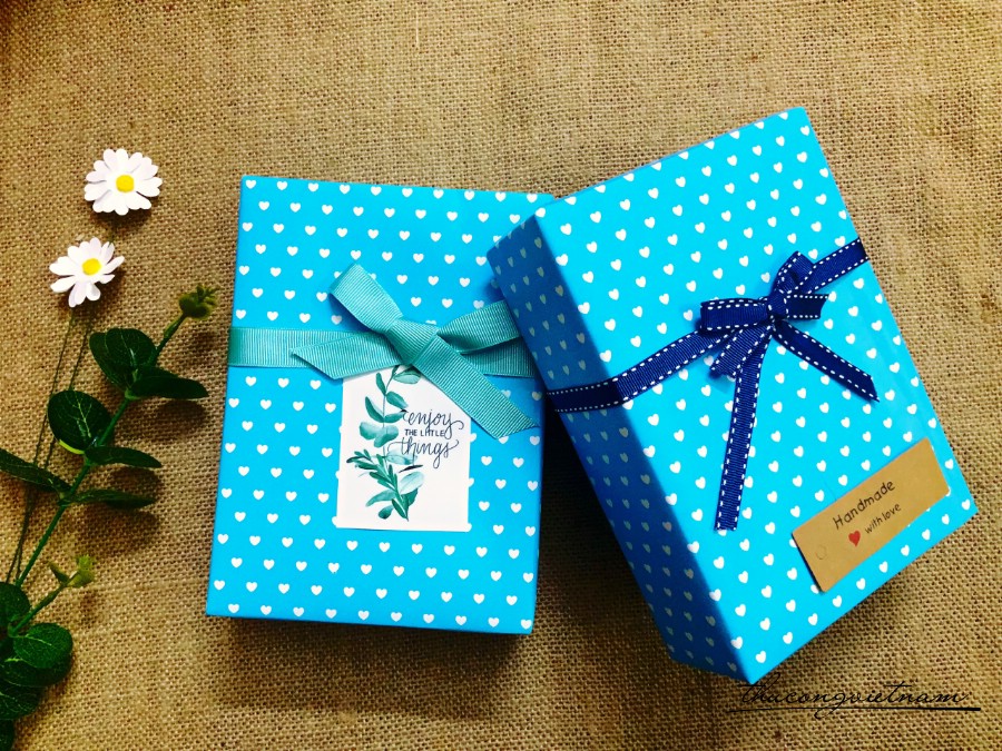 Set 2 hộp quà gói sẵn phong cách Vintage kiểu đơn giản -M5
