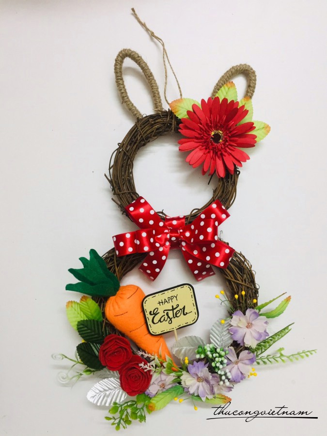 Vòng treo thỏ Easter Day đỏ