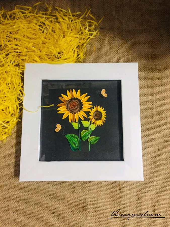 Tranh quilling hoa hướng dương 15*15cm