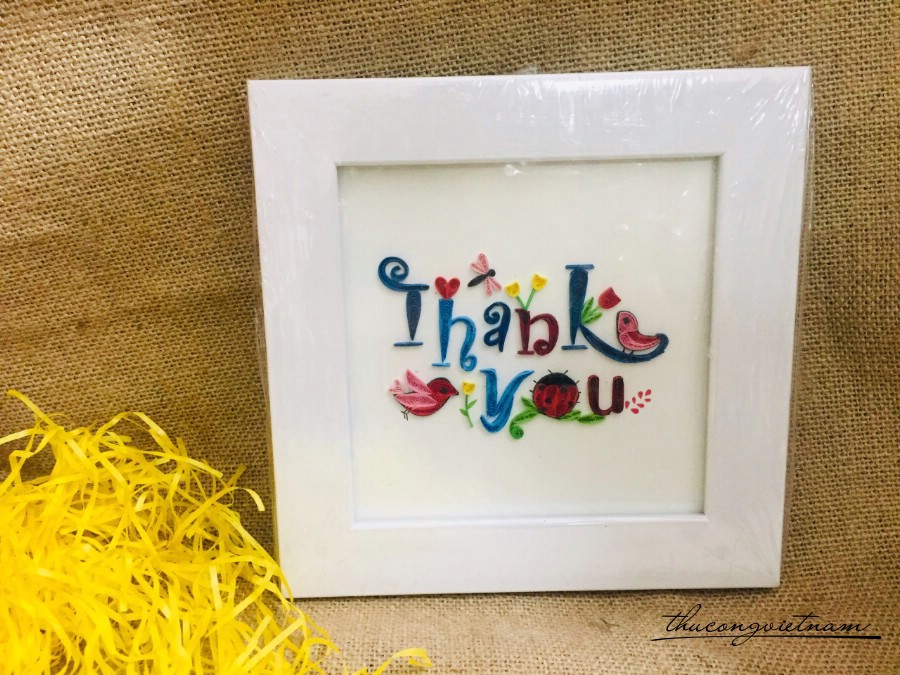 Tranh quilling chữ THANK YOU 15*15cm