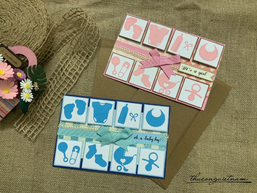 Combo 2 thiệp baby boy & baby girl
