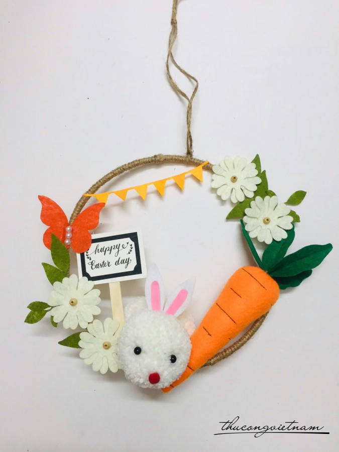 Vòng treo Thỏ xù bombom 21cm