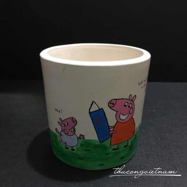 Chậu đất nung hình heo Peppa