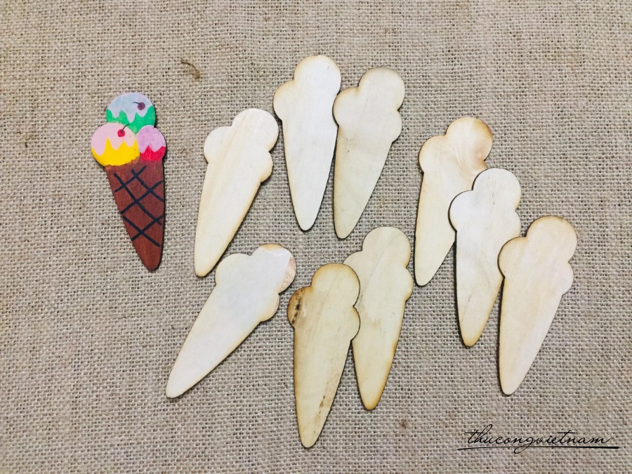 Thẻ gỗ trơn que kem kiểu 2-10cm