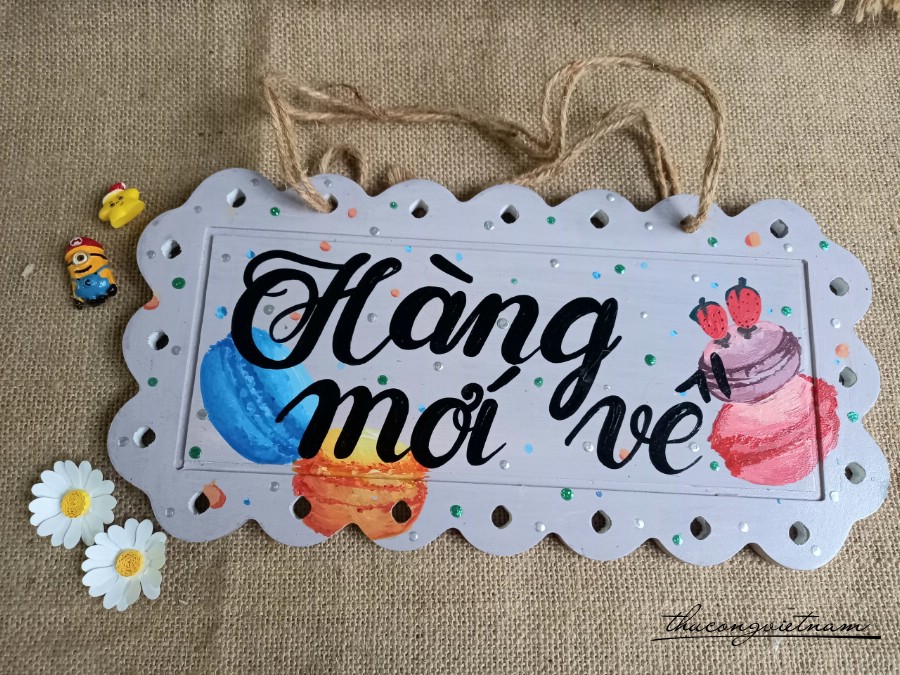 Bảng gỗ treo gợn sóng hình chữ nhật-m1