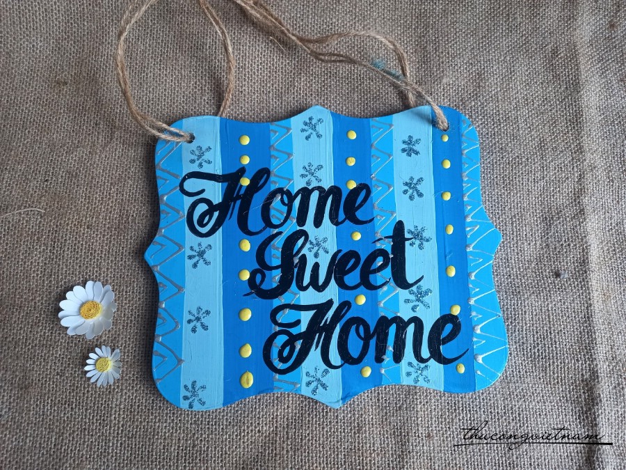 Bảng gỗ treo hình ngoặc 21*18cm