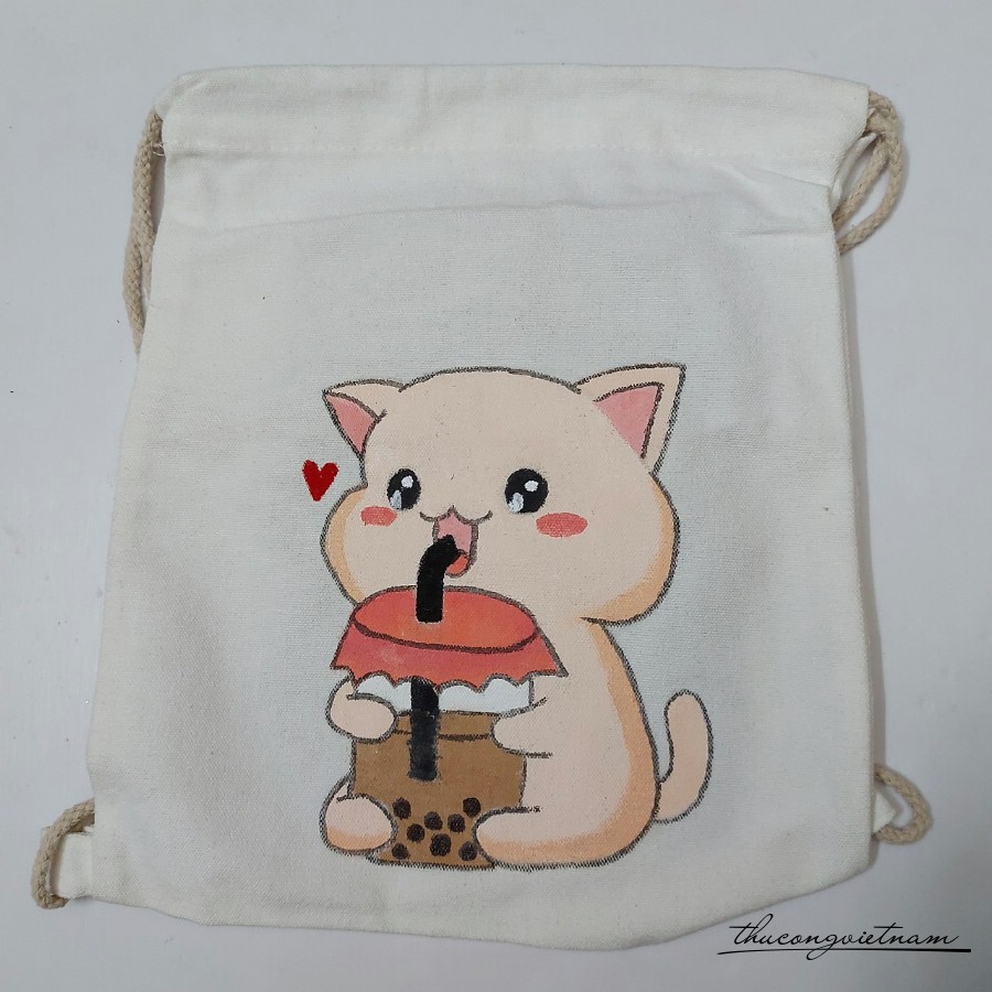 Balo túi rút bé mèo dễ thương 30*35cm