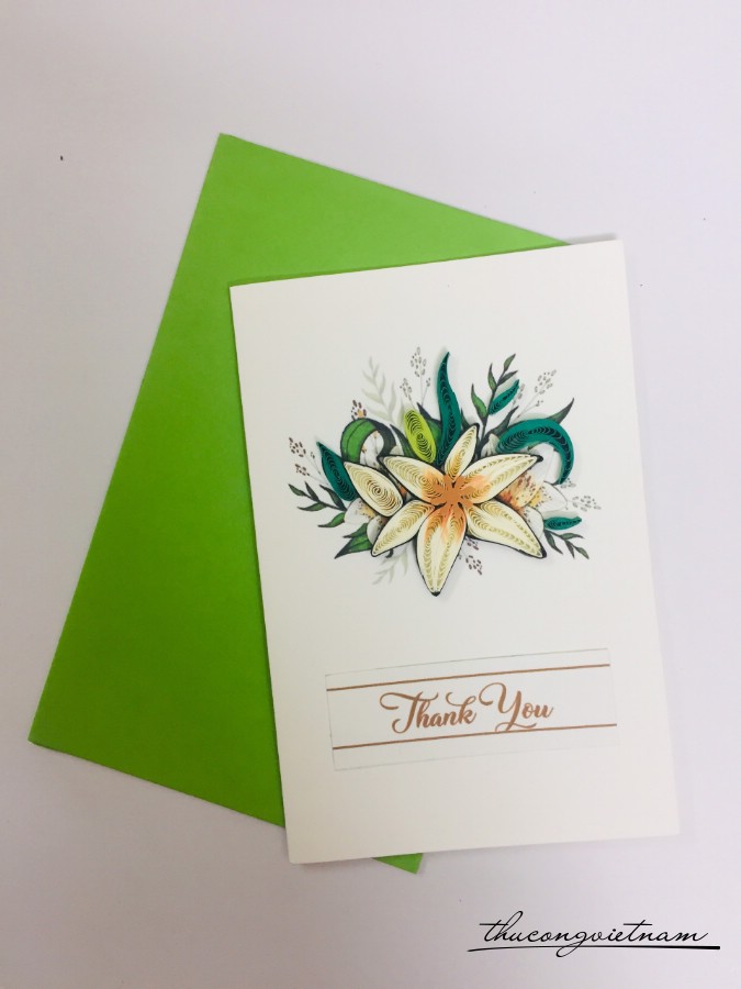 Thiệp Quilling 7*11cm- Hoa Ly
