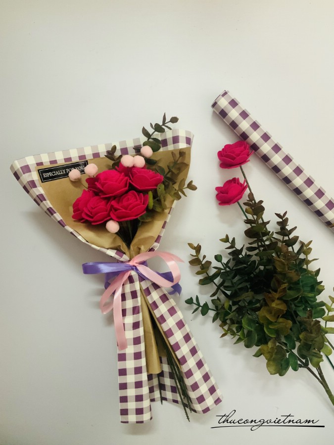 Bó Hoa Vải Nỉ- Mẫu 2