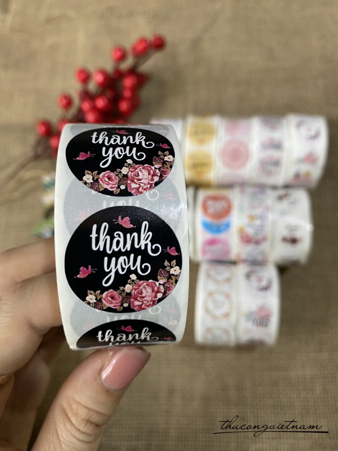 Sticker tròn Thank You (500 tem)- Mẫu 2
