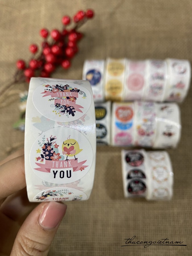 Sticker tròn Thank You (500 tem)- Mẫu 3