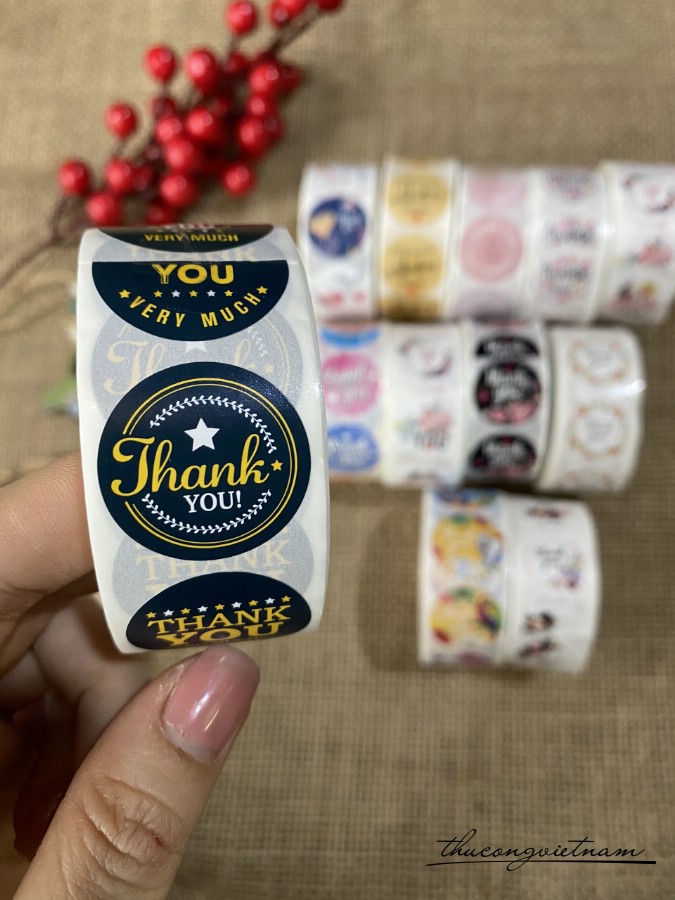 Sticker tròn Thank You (500 tem)- Mẫu 4