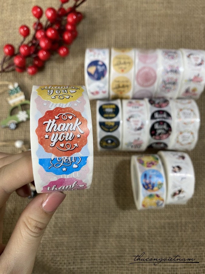 Sticker tròn Thank You (500 tem)- Mẫu 5