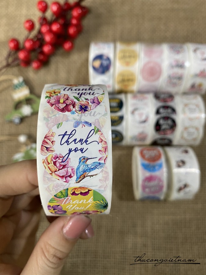Sticker tròn Thank You (500 tem)- Mẫu 6