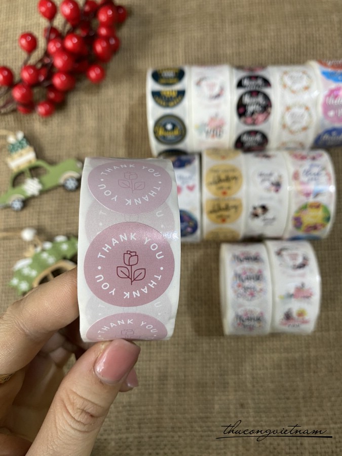 Sticker tròn Thank You (500 tem)- Mẫu 8