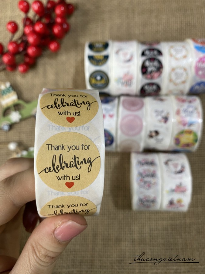 Sticker tròn Thank You (500 tem)- Mẫu 9