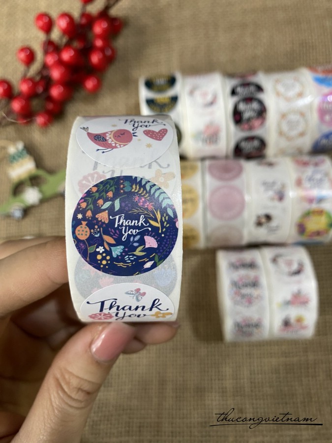 Sticker tròn Thank You (500 tem)- Mẫu 10