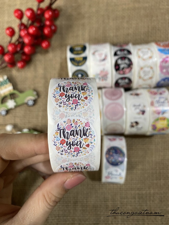 Sticker tròn Thank You (500 tem)- Mẫu 11