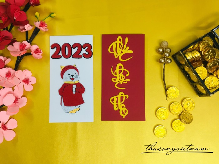 Set 2 bao lì xì nỉ mẫu 6