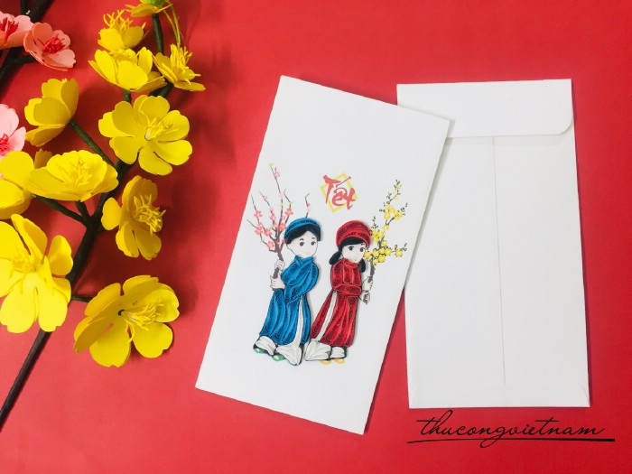 Bao lì xì quilling 9*16.5cm -Mẫu 3