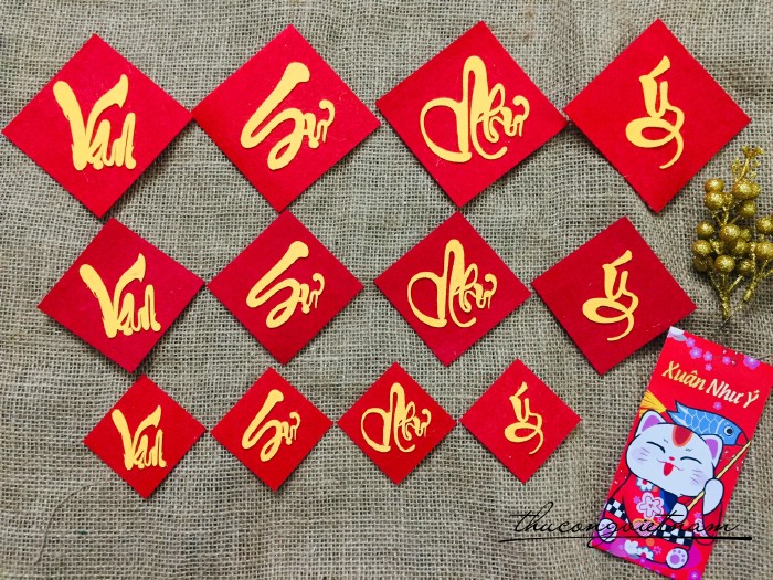 Set chữ thư pháp 