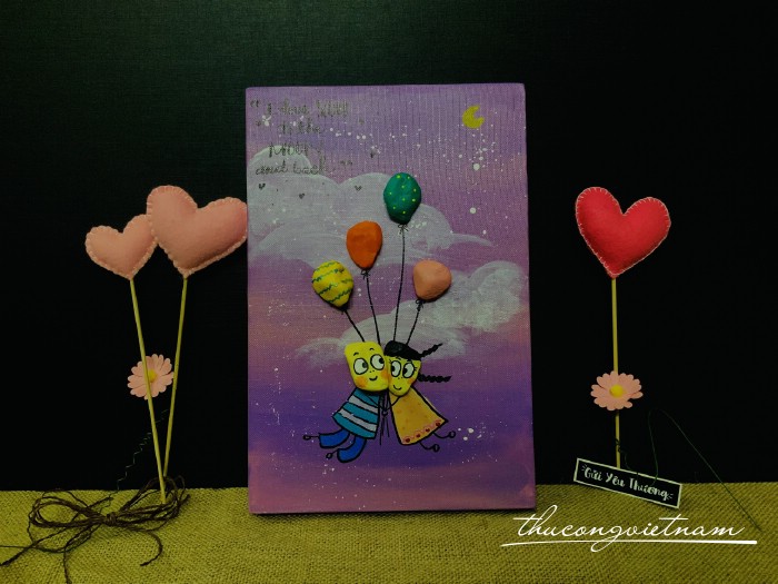 Tranh đá tình yêu (20*30cm)- Mẫu 1
