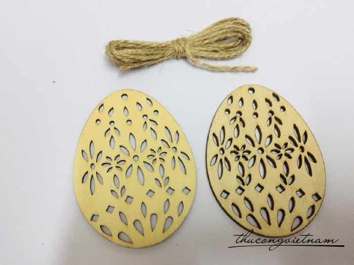 2 thẻ gỗ treo trơn - Trứng mẫu 1