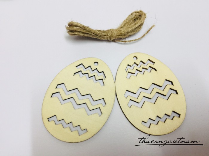 2 thẻ gỗ treo trơn - Trứng mẫu 3
