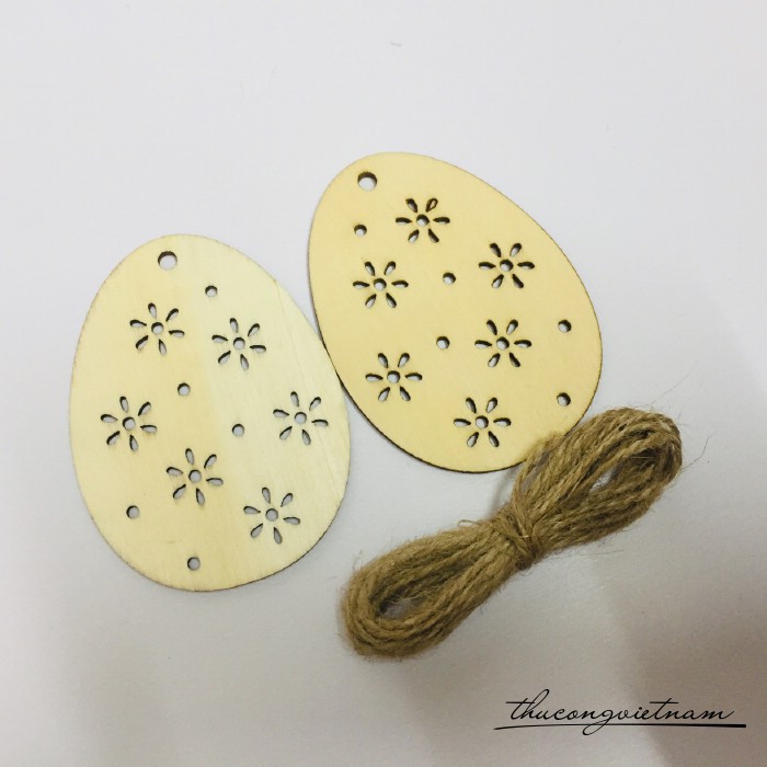 2 thẻ gỗ treo trơn - Trứng mẫu 5