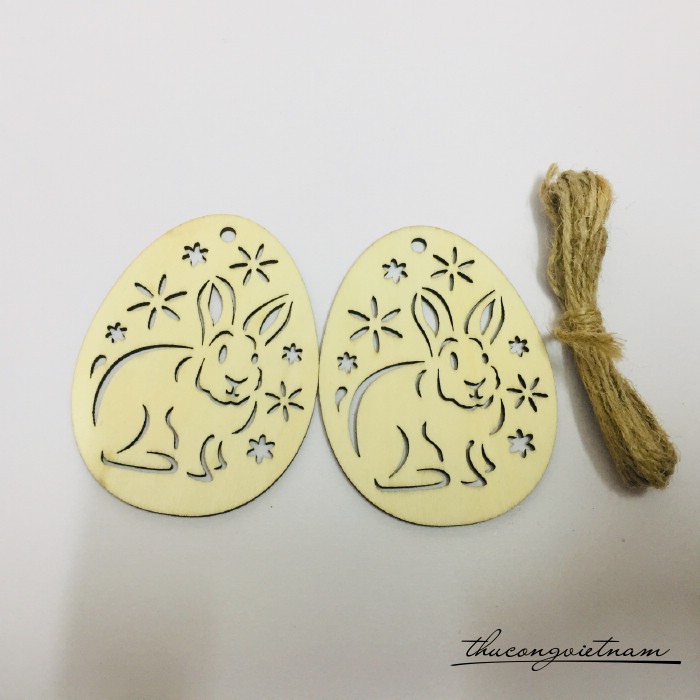 2 thẻ gỗ treo trơn - Trứng mẫu 7
