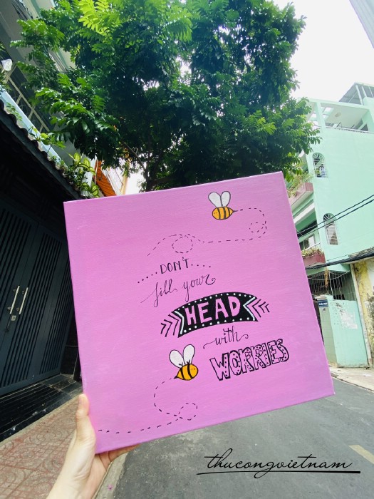 Khung tranh vải bố thông điệp 50*50cm- M4