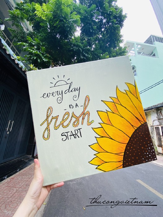 Khung tranh vải bố thông điệp 50*50cm- M7