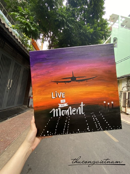 Khung tranh vải bố thông điệp 50*50cm- M9