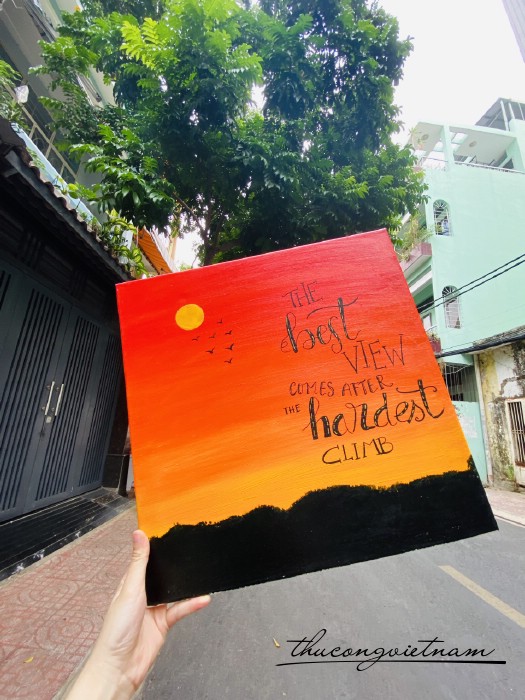 Khung tranh vải bố thông điệp 50*50cm- M8