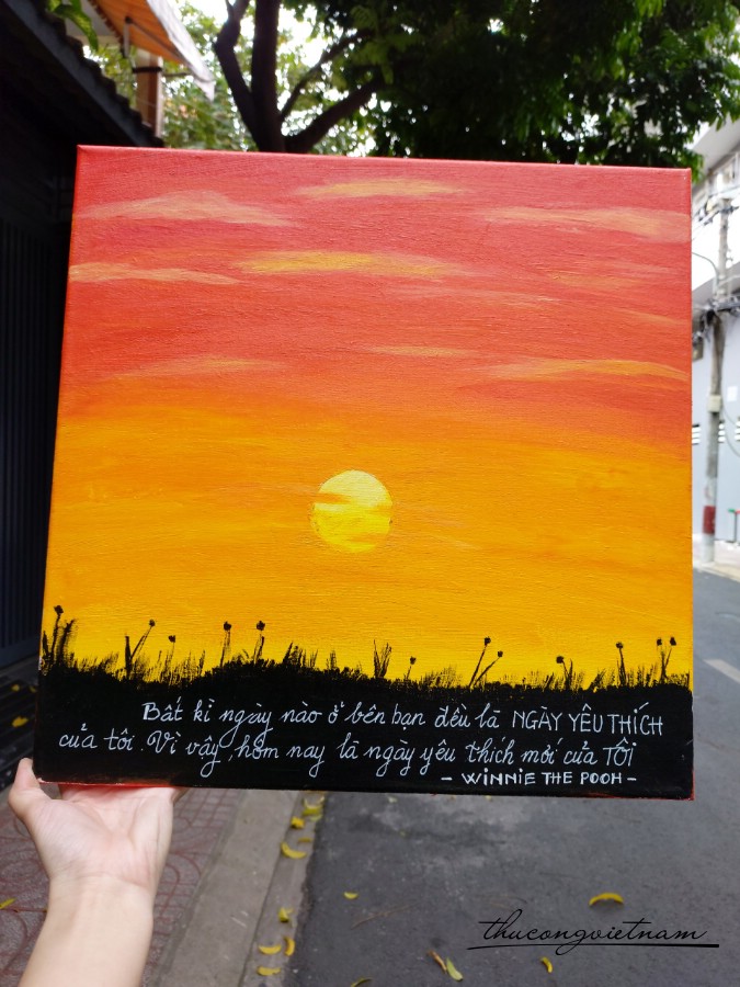 Khung tranh vải bố thông điệp 50*50cm -m13