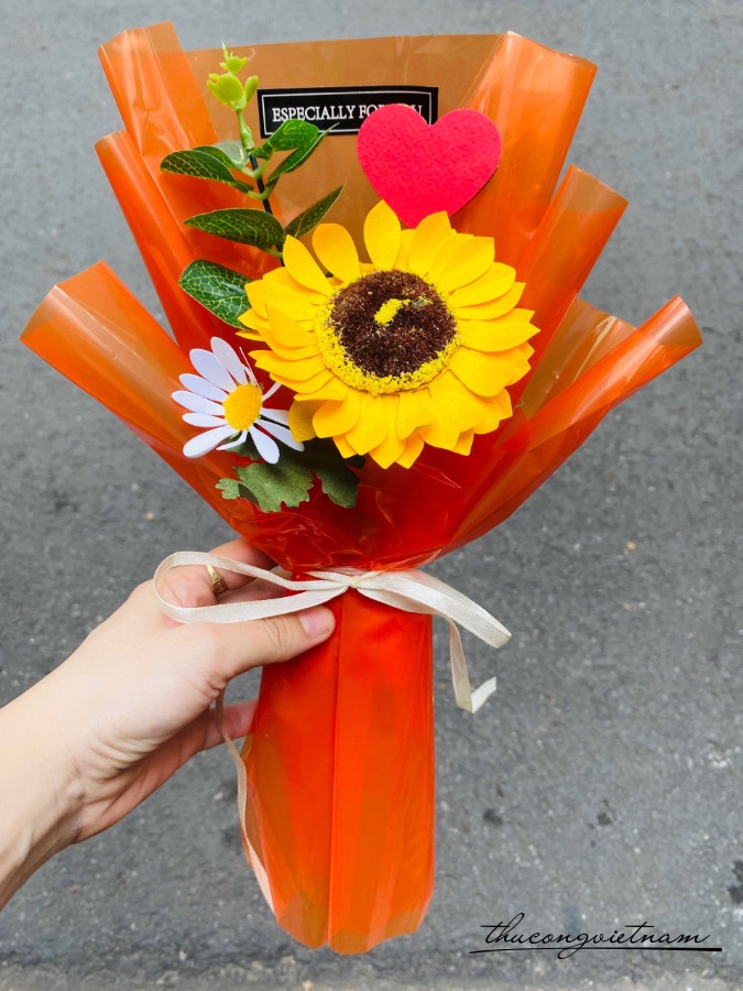 Bó hoa hướng dương 1 bông 15*20cm
