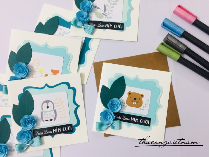 Thiệp tag 2 hoa 13*13cm