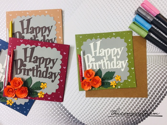 Thiệp tag HBBD 3 hoa 13*13cm