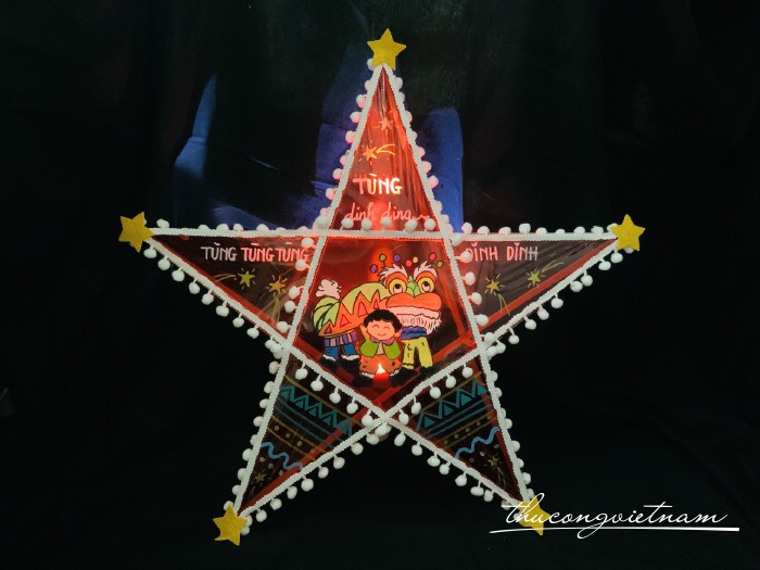 Lồng đèn ngôi sao giấy kiếng - Mẫu tùng tùng dinh dinh ( 50cm)