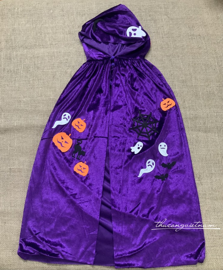 Áo choàng Halloween- Tím vải nhung