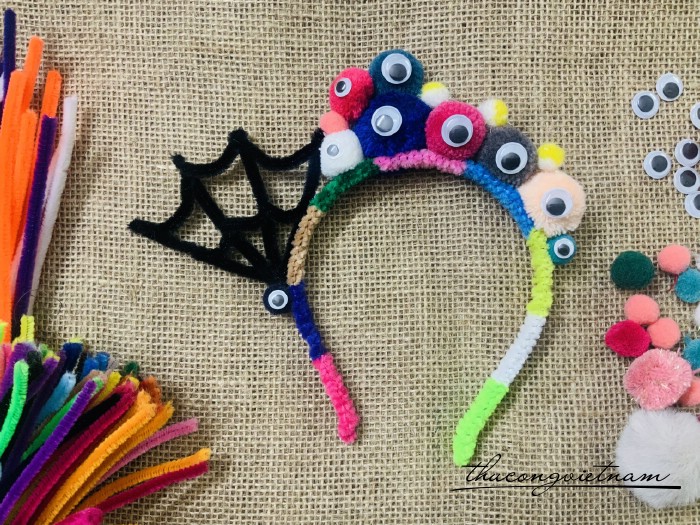Băng đô kẽm nhung Halloween (17*22cm)- Mạng nhện