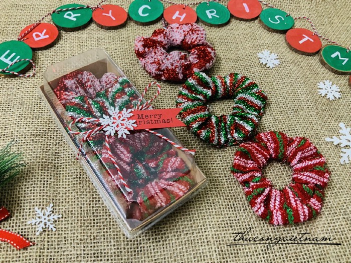 Hộp Scrunchies Giáng Sinh 3 cái (10-12cm)- M1