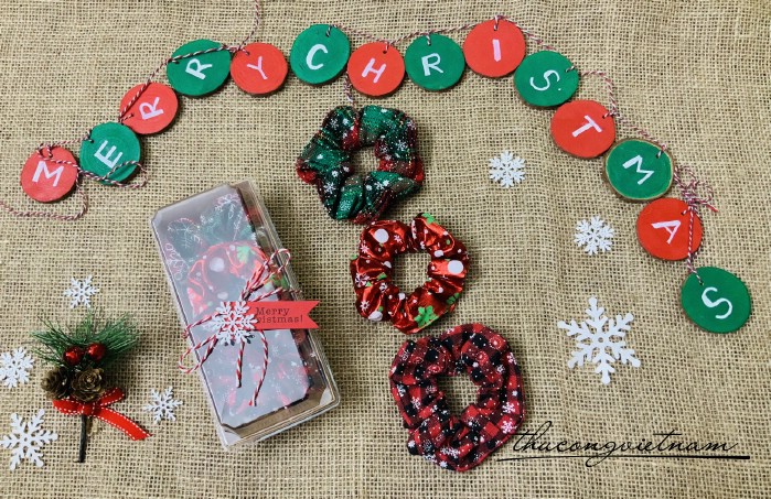 Hộp Scrunchies Giáng Sinh 3 cái (10-12cm)- M2