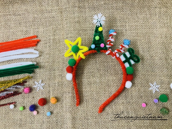 Băng đô kẽm nhung Giáng Sinh (17*22cm) - Cây thông GS