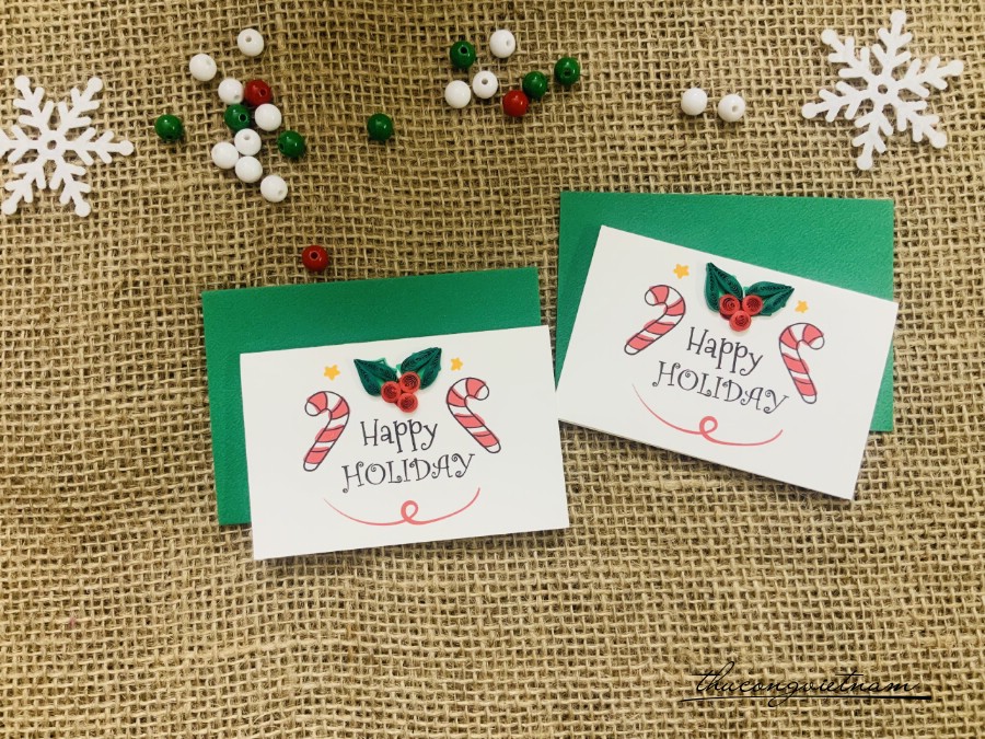 Thiệp Quilling Giáng Sinh- Mẫu 10 (6*9cm)