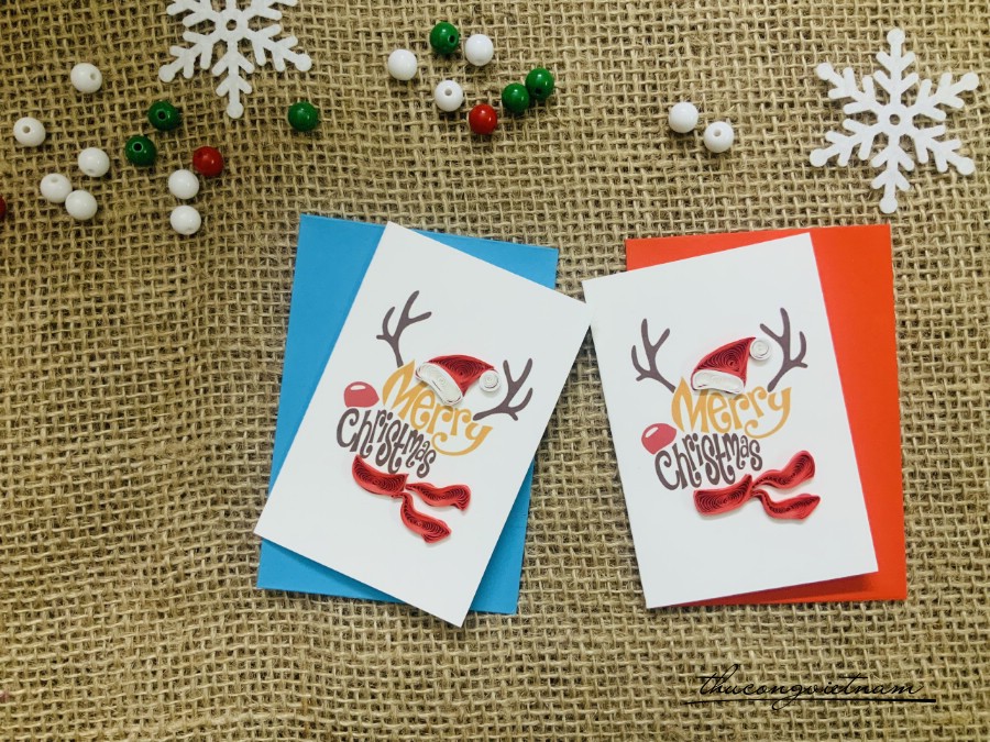 Thiệp Quilling Giáng Sinh- Mẫu 14 (6*9cm)